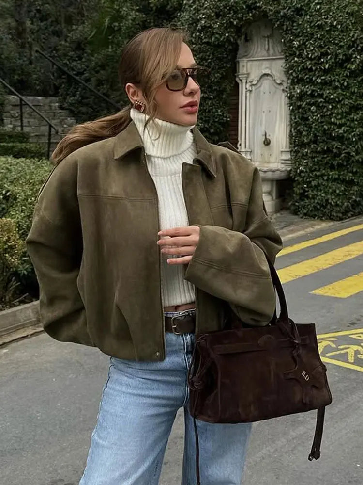 Long Sleeve Jackets Vintage Lady Motorcycle Outwears