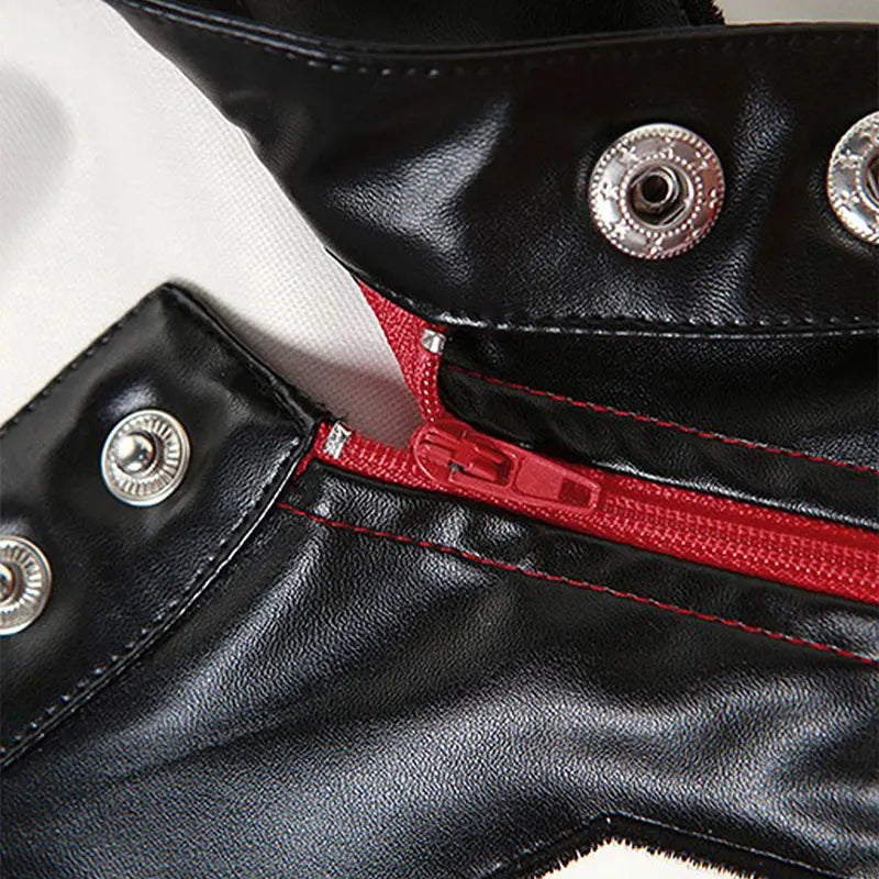 Women Crop Coat Leather Jacket