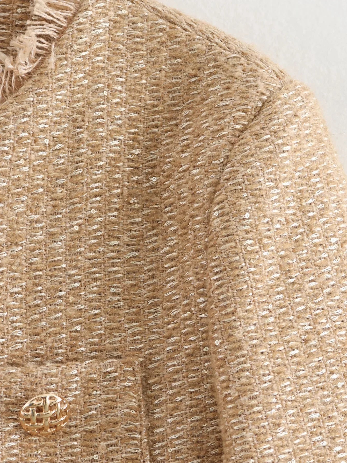 Chic Female Tweed Basic Jacket Coat