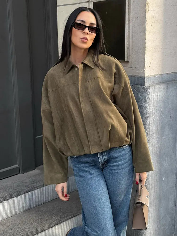 Long Sleeve Jackets Vintage Lady Motorcycle Outwears
