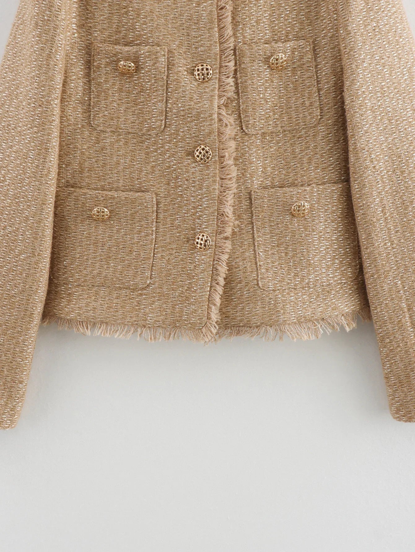 Chic Female Tweed Basic Jacket Coat