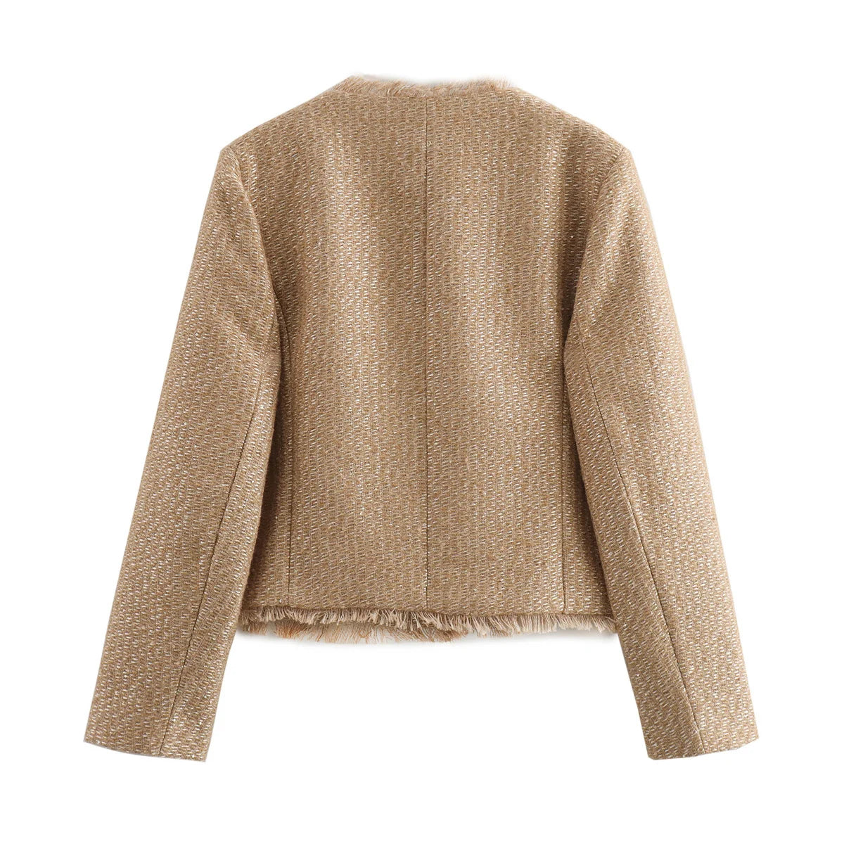 Chic Female Tweed Basic Jacket Coat