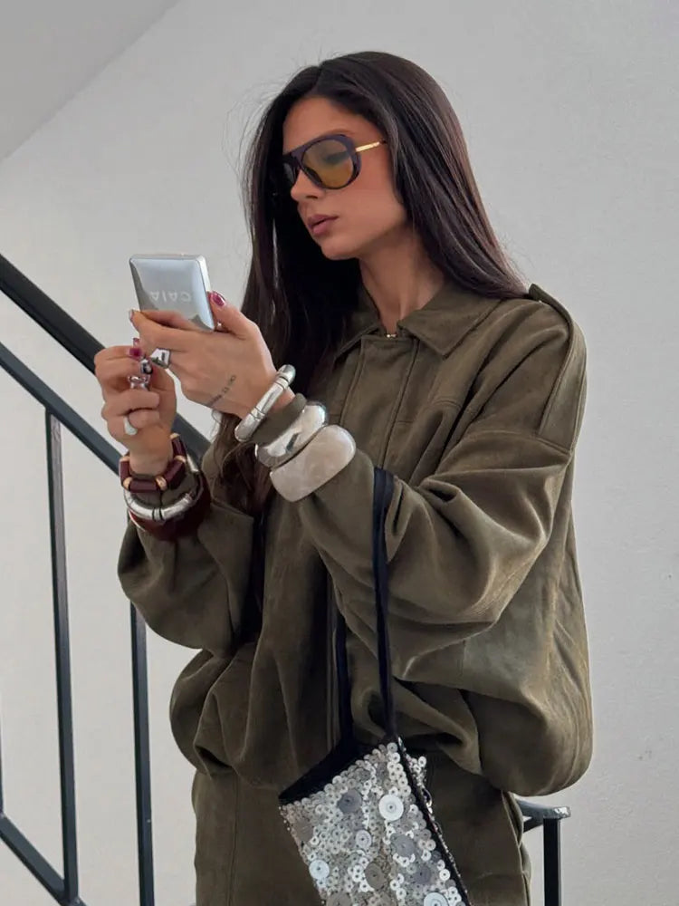 Long Sleeve Jackets Vintage Lady Motorcycle Outwears